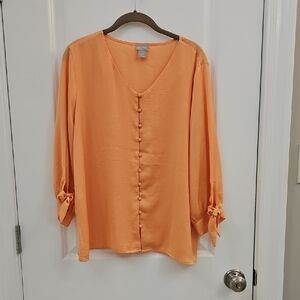 Chico's Orange Blouse with Button Detail